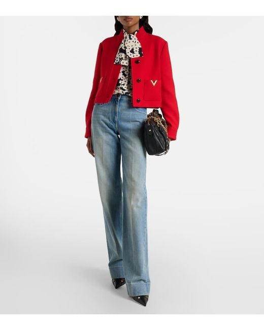 Valentino Red Jacke Vgold Aus Wolle Und Seide