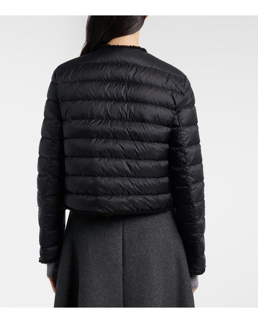 Moncler Black Fleurs Quilted Down Jacket