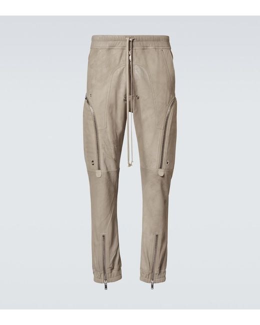 Rick Owens Natural Leather Cargo Pants for men