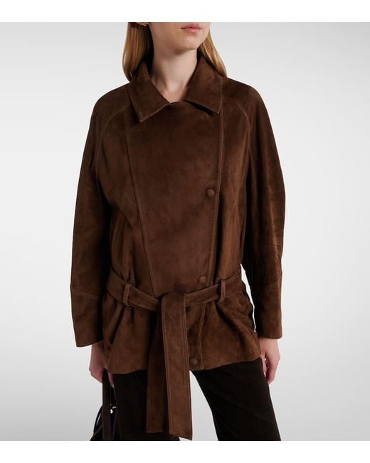 Nour Hammour Brown Buffy Suede Jacket