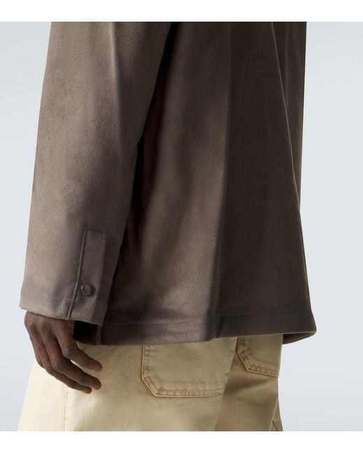 Loewe Brown Suede-Trimmed Jacket for men