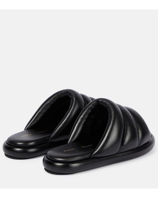 Proenza Schouler Black Padded Leather Slides