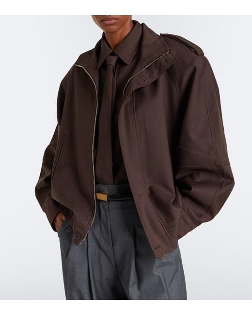 Frankie Shop Brown Peri Tie-Neck Shirt