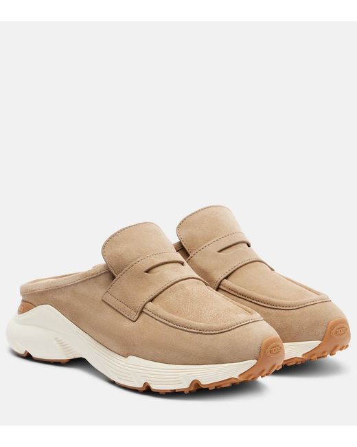 Tod's Natural Runner Suede Mules