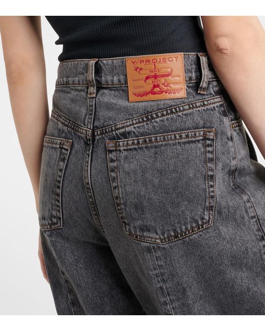 Y. Project Gray Paneled Straight Jeans