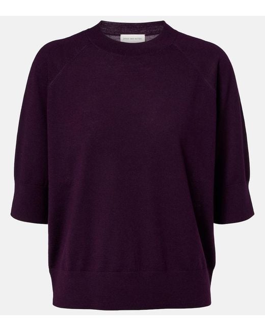 Dries Van Noten Purple Wool Sweater