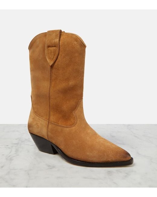 Isabel Marant Brown Duerto Pointed-toe Suede Heeled Cowboy Boots