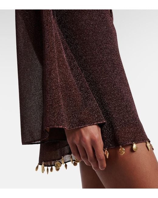 Oseree Brown Lumiere Embellished Beach Dress