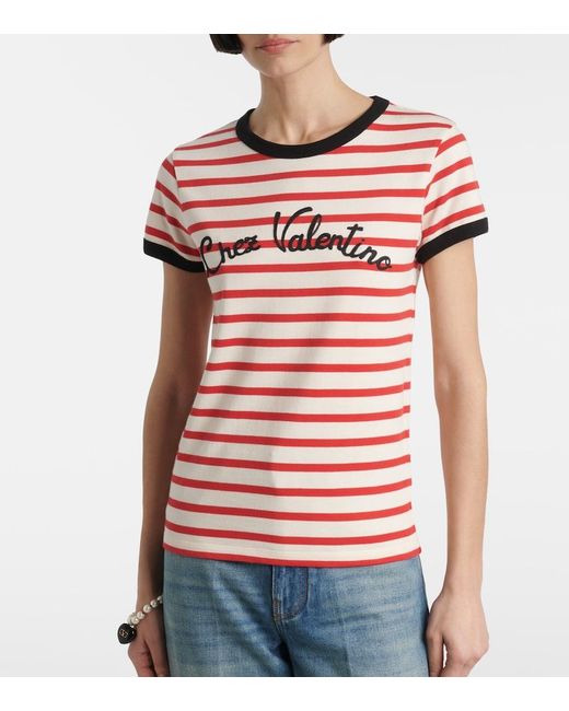 Valentino Red Chez Cotton Jersey T-Shirt