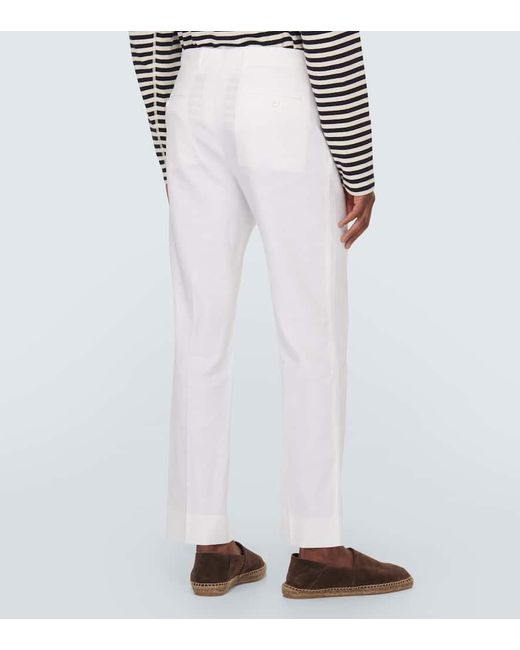 Pantaloni regular in misto lino di Dolce & Gabbana in White da Uomo