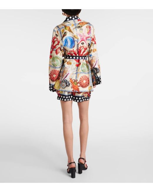 Camisa Capri de saten de seda estampada Dolce & Gabbana de color Multicolor