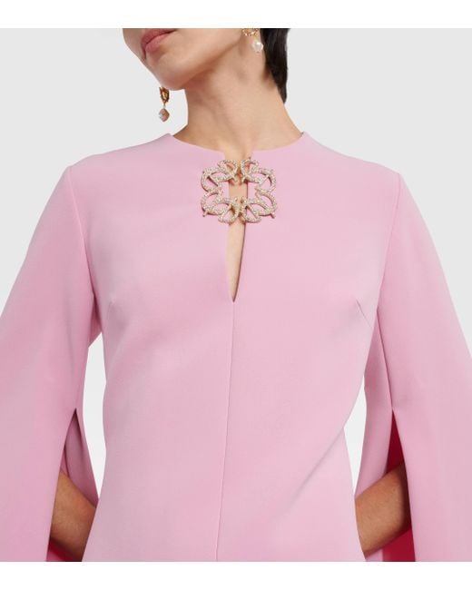 Elie Saab Pink Embellished Caped Gown