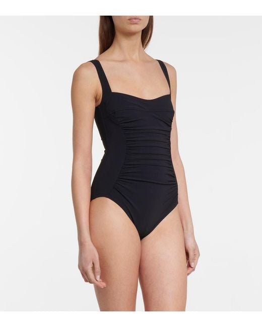 Karla Colletto Blue Basics Ruched Swimsuit