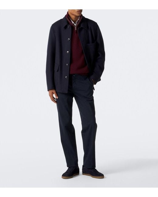 Kiton Blue Suede Sneakers for men