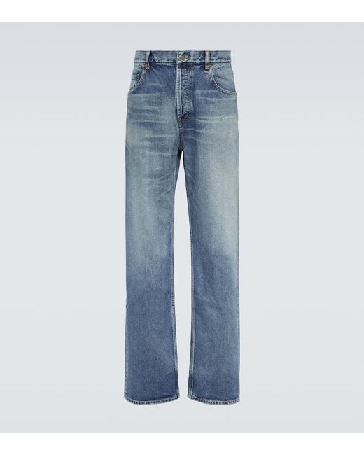 Saint Laurent Blue Corduroy Wide-leg Jeans for men