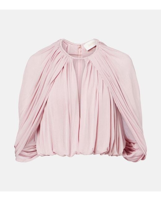 Zimmermann Pink Alchemy Caped Draped Blouse
