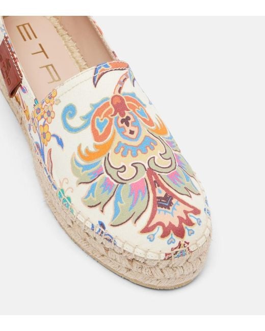 Espadrillas Con Stampa Floreale di Etro in Pink