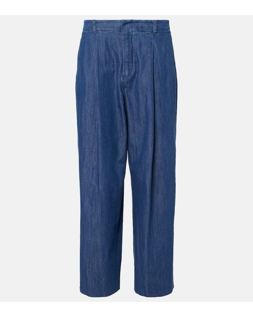 Max Mara Blue Weite Hose Sophie Aus Denim