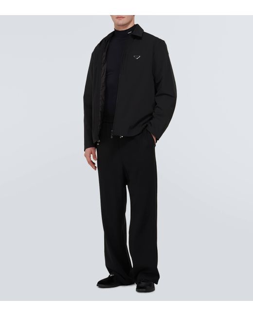 Mocassins en velours a logo Prada pour homme en coloris Black