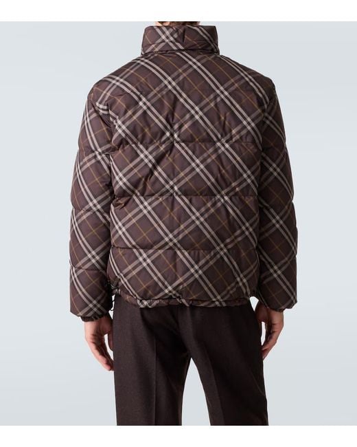 Burberry Wendbare Daunenjacke Check in Brown für Herren