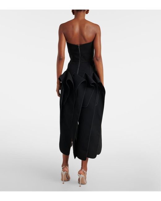 Maticevski Black Breakout Draped Midi Dress