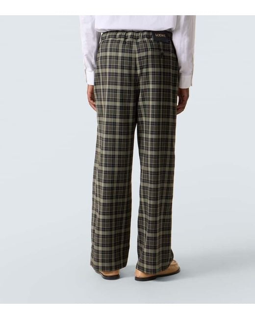 Loewe Gray Checked Wide-Leg Pants for men