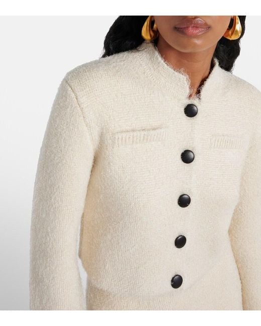 Khaite Natural Ello Cropped Silk And Cashmere Jacket