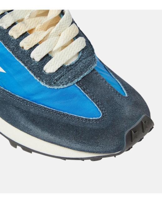 Golden Goose Deluxe Brand Blue Marathon Suede-trimmed Sneakers