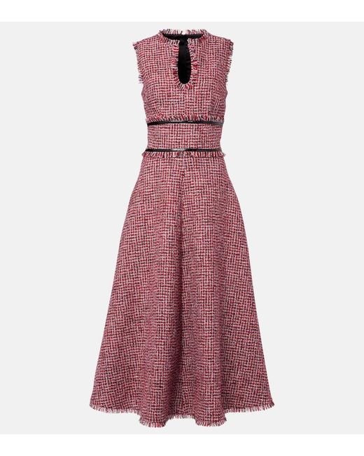 Safiyaa Purple Dorothy Tweed Midi Dress