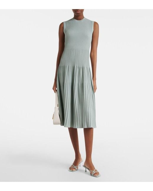 Max Mara Green Egizio Ribbed-Knit Midi Dress