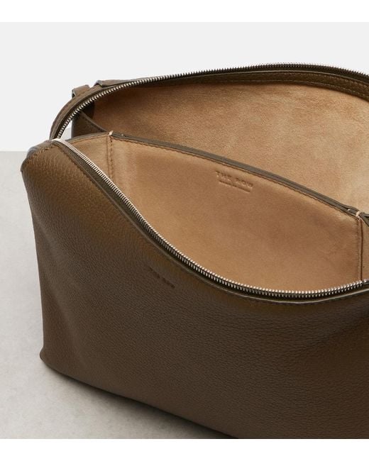 The Row Brown Nu Twin Small Leather Shoulder Bag