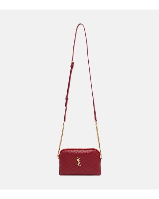 Saint Laurent Red Gaby Quilted Leather Crossbody Bag