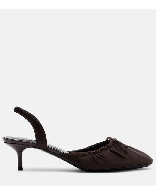 Staud Black Alba Satin Slingback Pumps