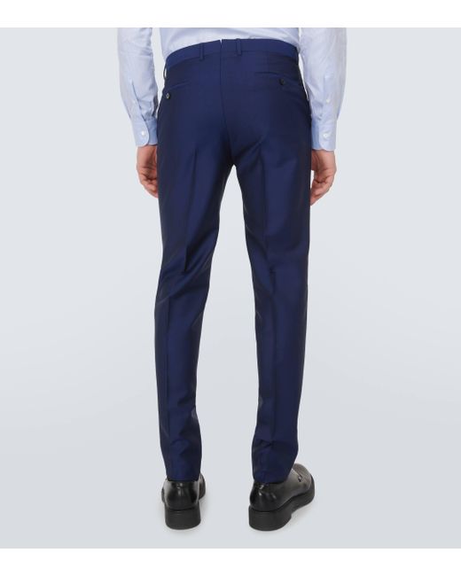 Zegna Blue Wool And Mohair Suit for men