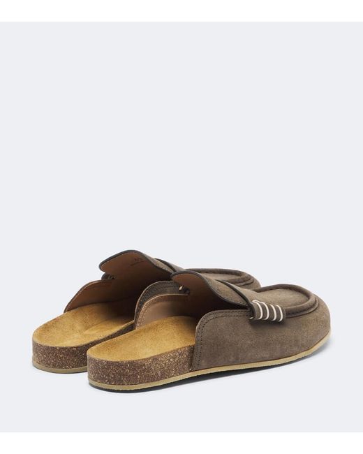 J.W. Anderson Brown Stitch Suede Mules