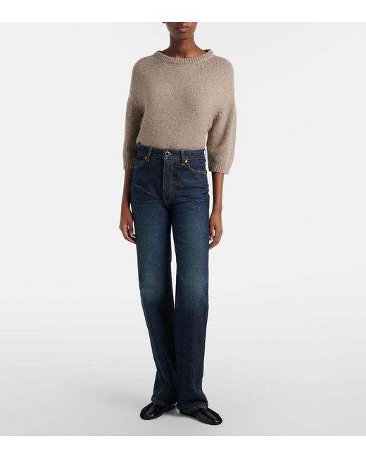 Khaite Blue Danielle High-Rise Straight Jeans