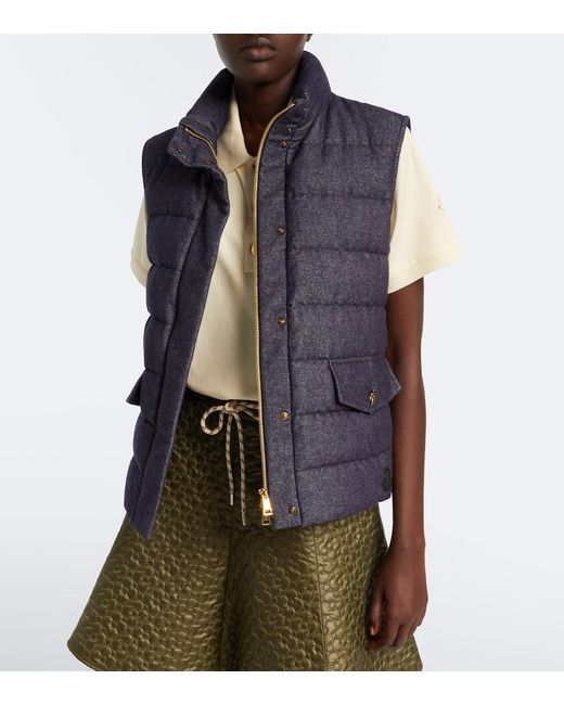 Moncler Blue Bessez Denim Down Vest