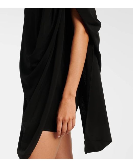 Jean Paul Gaultier Black Draped Stretch-Crepe Mini Dress