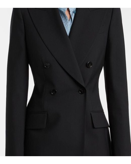 Gucci Black Double-Breasted Wool Blazer