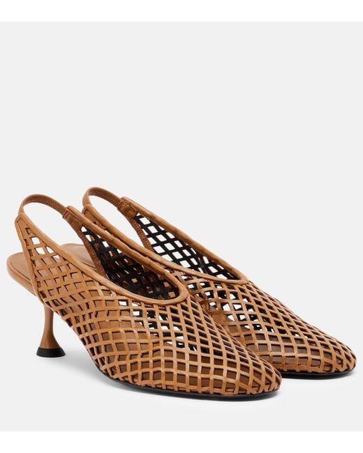 Proenza Schouler Brown Tee Leather Slingback Pumps