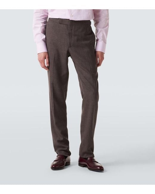 Thom Sweeney Black Wool, Silk, And Linen Suit for men
