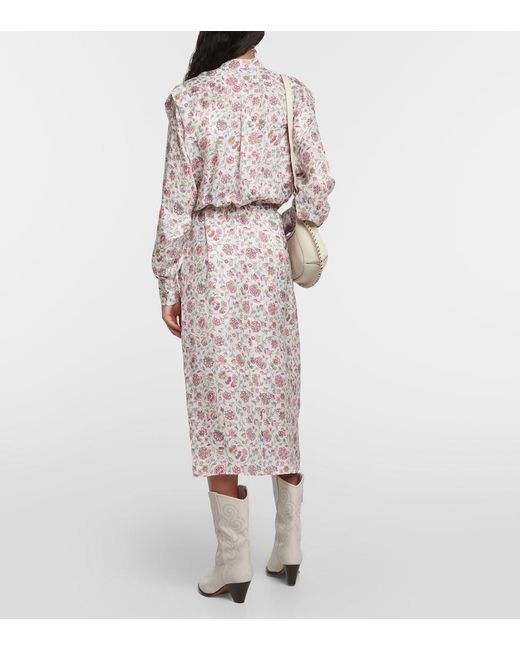 Isabel Marant Natural Lokeya Floral Midi Dress