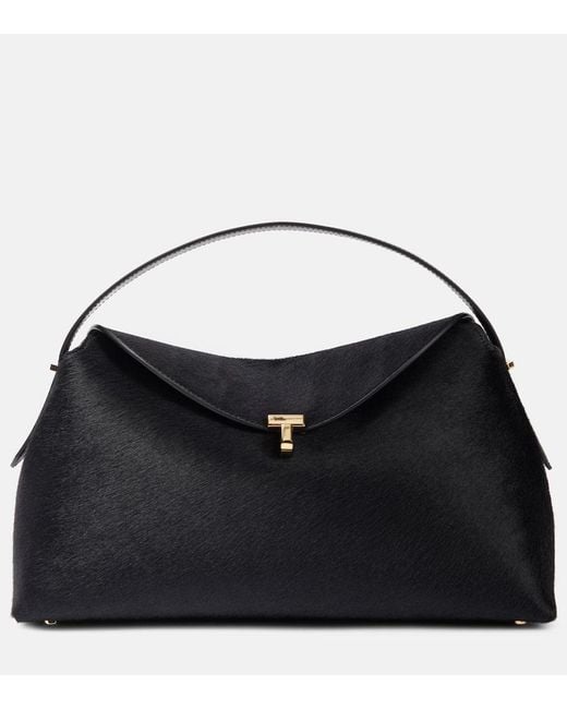 Totême  Black Tote T-Lock Aus Kalbshaar