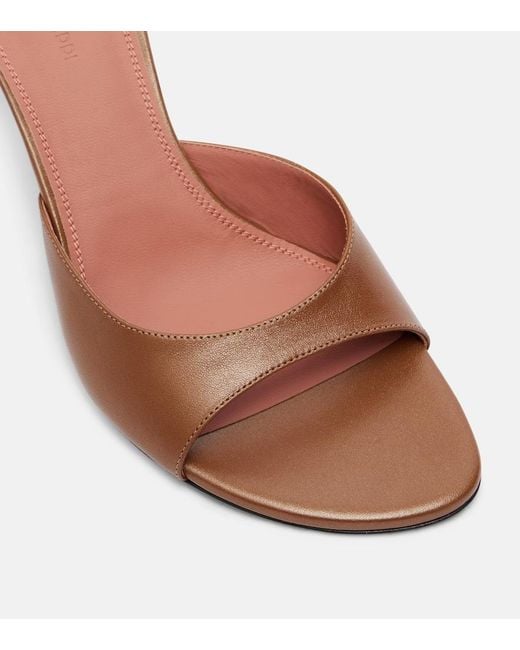 AMINA MUADDI Brown Jeanne 60 Leather Mules