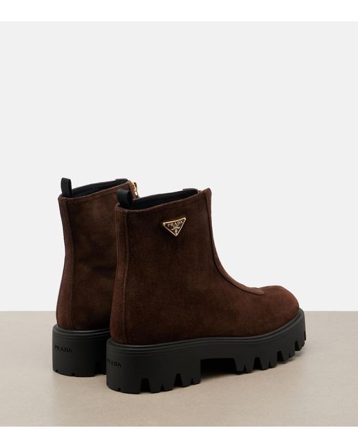 Stivaletti Platform di Prada in Brown