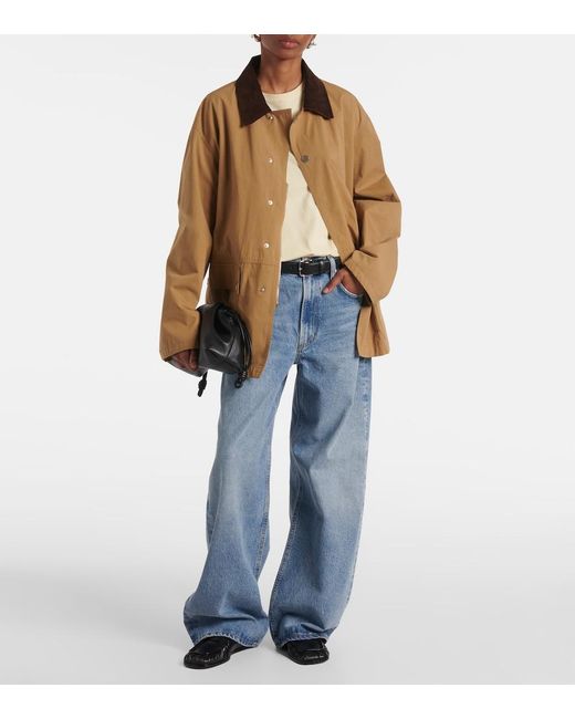 Agolde Blue Low Curve Mid-Rise Wide-Leg Jeans