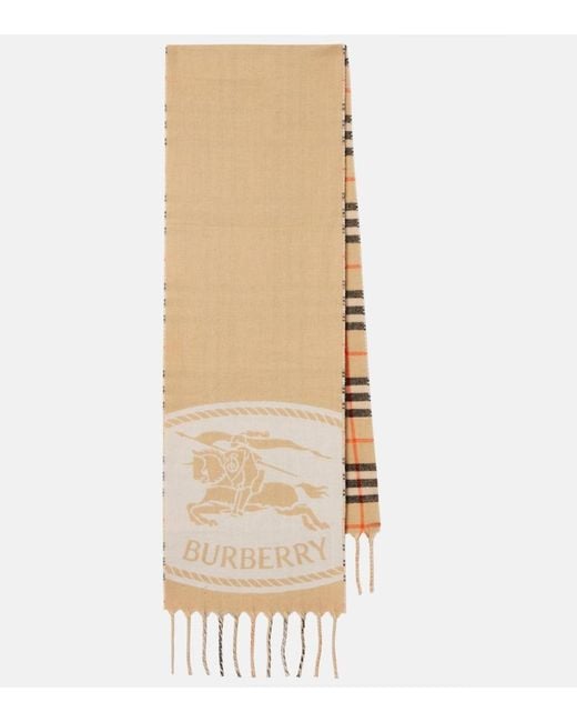 Burberry Natural Check Reversible Cashmere Scarf