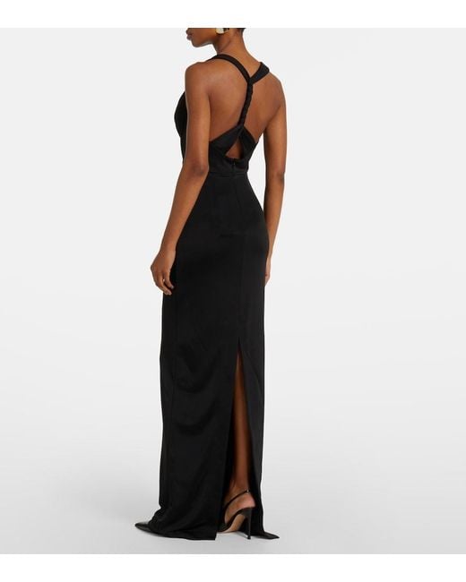 Rebecca Vallance Black Domenica Halterneck Gown