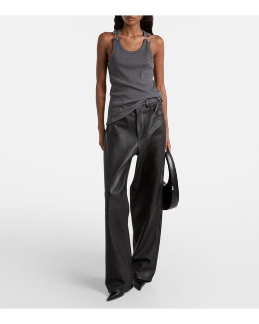 Jean Paul Gaultier Gray Cotton Jersey Tank Top