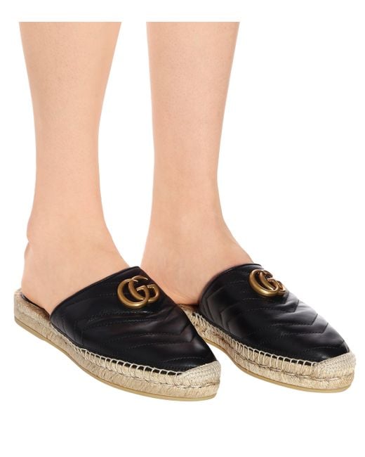 gucci leather espadrille with double g
